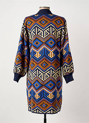 Robe pull stretch manches longues bleu MEISÏE femme