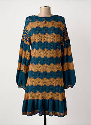Robe pull stretch manches longues bleu MEISÏE femme