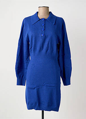 Robe pull stretch manches longues bleu ARTLOVE femme