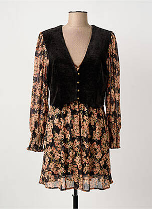 Robe courte manches longues manches longues noir MEISÏE femme