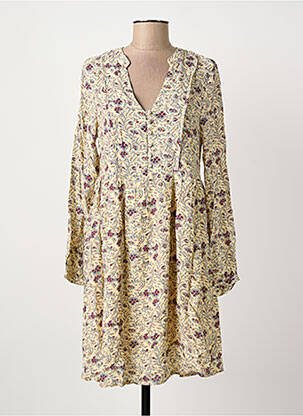 Robe courte manches longues manches longues beige ARTLOVE femme