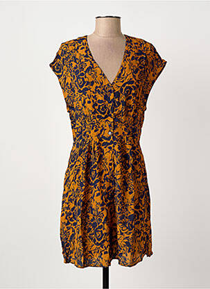 Robe courte manches courtes manches courtes orange ARTLOVE femme