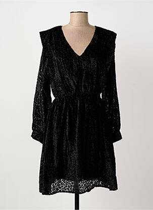 Robe mi-longue manches longues manches longues noir ARTLOVE femme