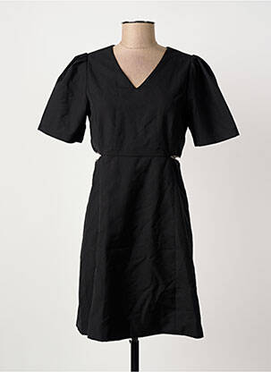 Robe courte fermeture zippée au dos manches courtes noir ARTLOVE femme