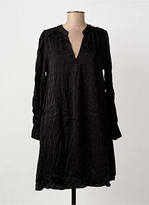 Robe mi-longue manches longues manches longues noir ARTLOVE femme