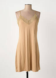 Robe courte coupe cintrée fines bretelles beige ARTLOVE femme
