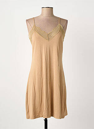 Robe courte coupe cintrée fines bretelles beige ARTLOVE femme