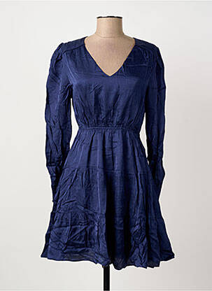 Robe courte manches longues manches longues bleu ARTLOVE femme