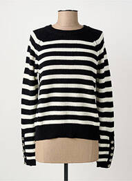 Pull maille souple et aérée manches longues noir ARTLOVE femme