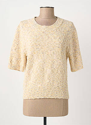 Pull tissage chiné manches courtes beige ARTLOVE femme