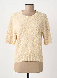Pull tissage chiné manches courtes beige ARTLOVE femme