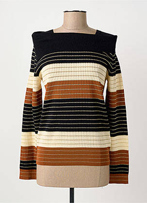 Pull coupe cintrée manches longues marron MEISÏE femme
