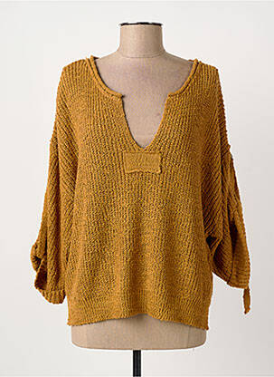 Pull stretch manches 3/4 marron MEISÏE femme