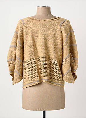 Pull coupe droite manches 3/4 marron MEISÏE femme