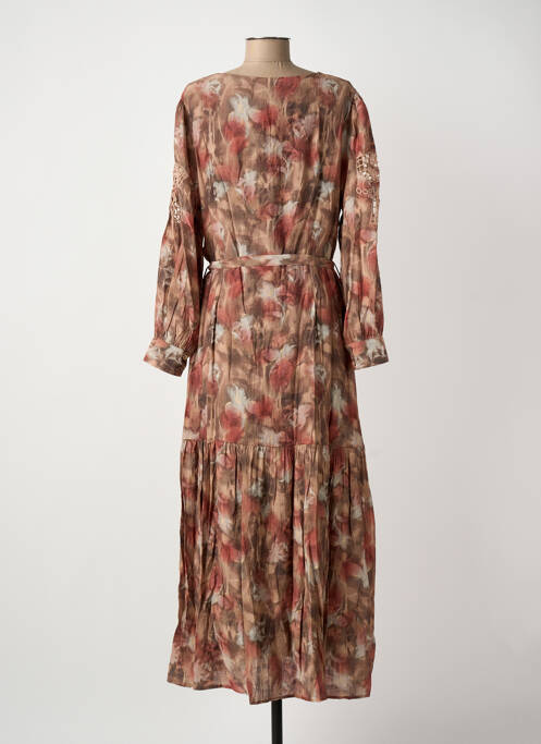 Robe longue manches longues manches longues rose MEISÏE femme