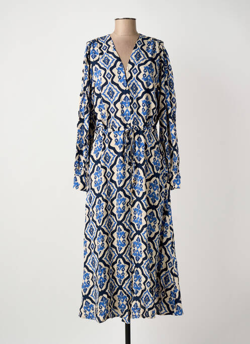 Robe longue manches longues manches longues bleu MEISÏE femme