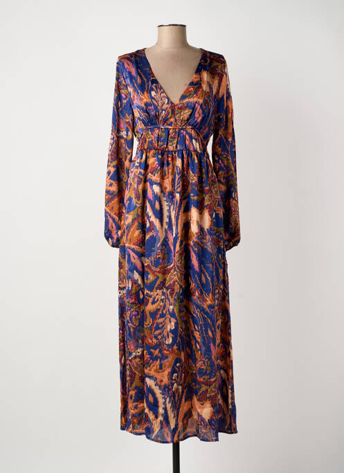 Robe longue manches longues manches longues bleu MEISÏE femme