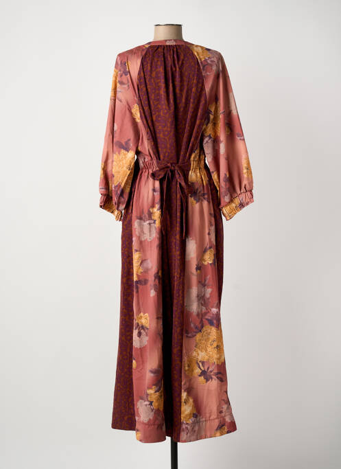 Robe longue manches longues manches longues rose MEISÏE femme