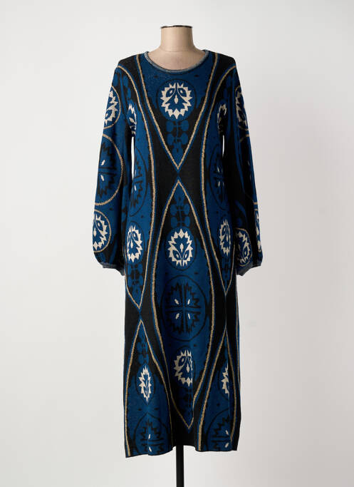 Robe pull stretch manches longues bleu MEISÏE femme