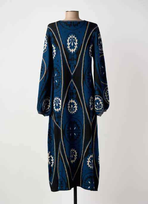 Robe pull stretch manches longues bleu MEISÏE femme