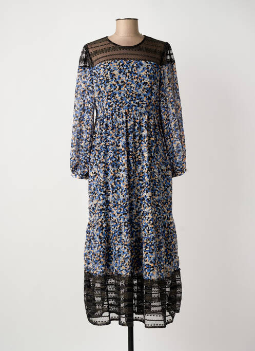 Robe longue manches longues manches longues bleu MEISÏE femme