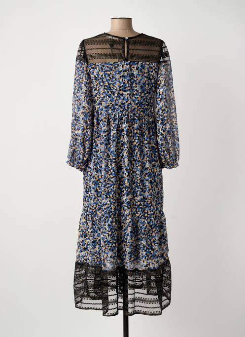 Robe longue manches longues manches longues bleu MEISÏE femme