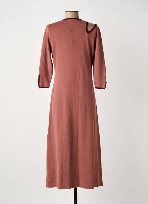 Robe longue coupe cintrée manches 3/4 rose MEISÏE femme