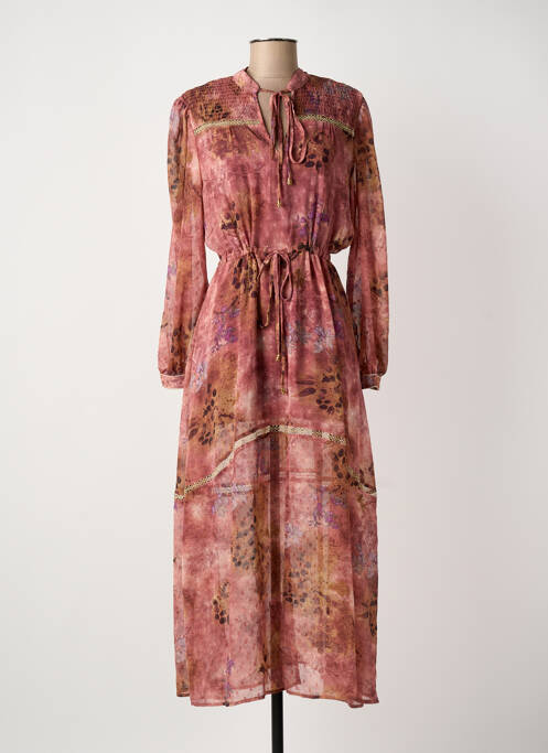 Robe longue manches longues manches longues rose MEISÏE femme