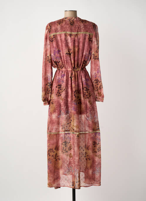 Robe longue manches longues manches longues rose MEISÏE femme