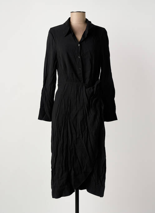Robe mi-longue manches longues manches longues noir ARTLOVE femme