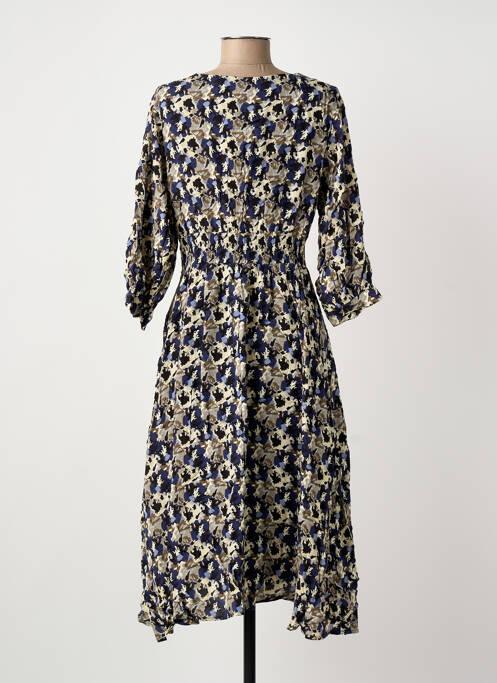 Robe mi-longue manches 3/4 manches 3/4 bleu ARTLOVE femme
