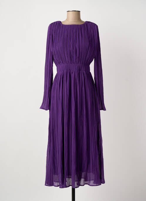 Robe mi-longue manches longues manches longues violet ARTLOVE femme