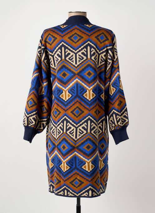 Robe pull col col montant manches longues bleu MEISÏE femme