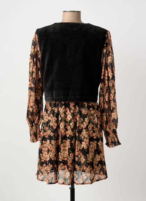 Robe courte manches longues manches longues noir MEISÏE femme