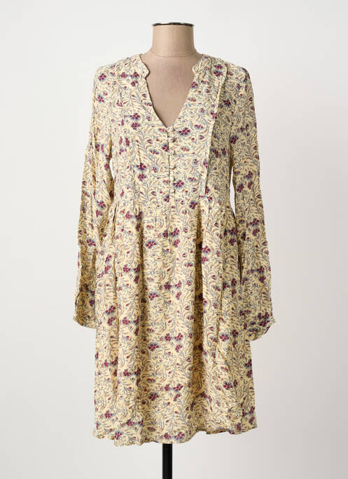 Robe courte manches longues manches longues beige ARTLOVE femme