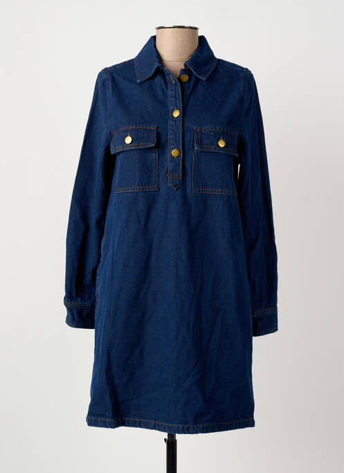 Robe courte manches longues manches longues bleu ARTLOVE femme