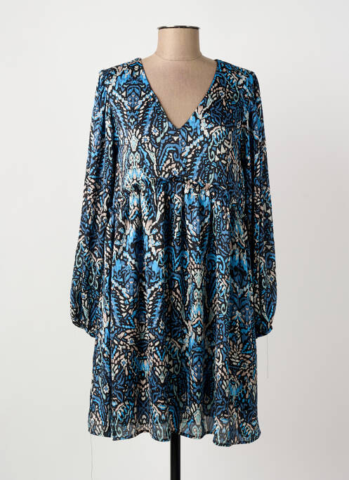 Robe courte manches longues manches longues bleu ARTLOVE femme