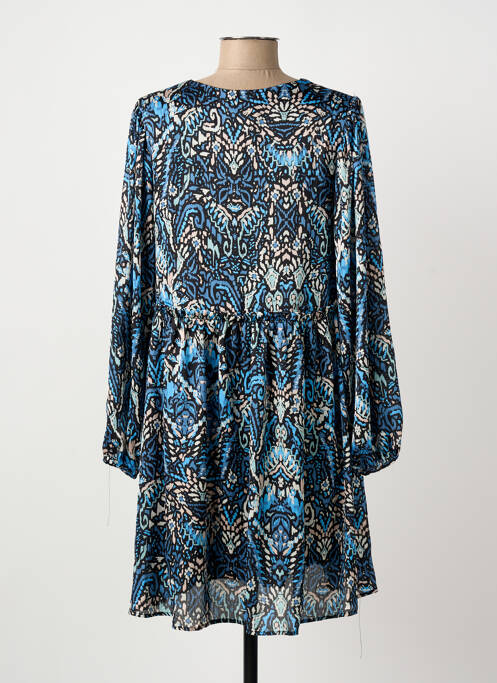 Robe courte manches longues manches longues bleu ARTLOVE femme