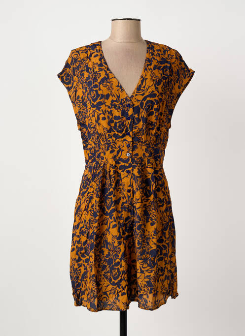 Robe courte manches courtes manches courtes orange ARTLOVE femme