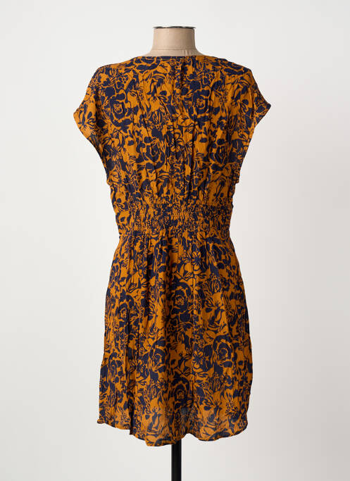 Robe courte manches courtes manches courtes orange ARTLOVE femme