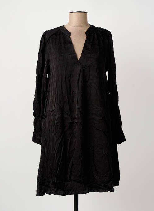 Robe mi-longue manches longues manches longues noir ARTLOVE femme