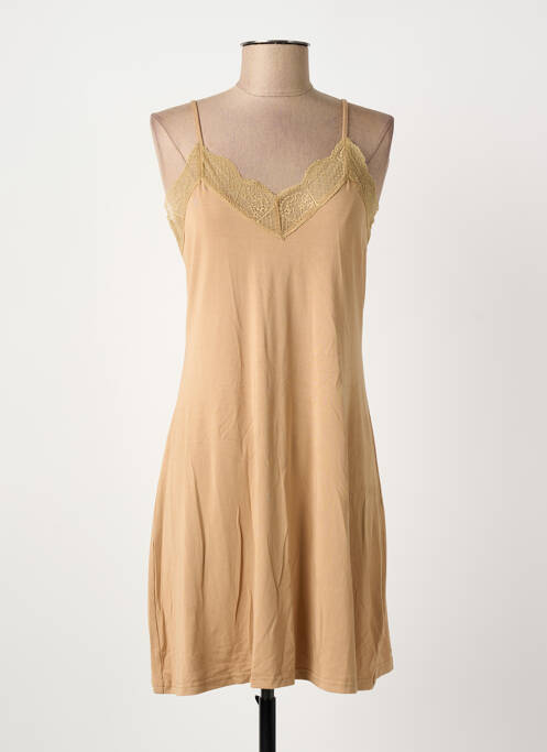 Robe courte coupe cintrée fines bretelles beige ARTLOVE femme