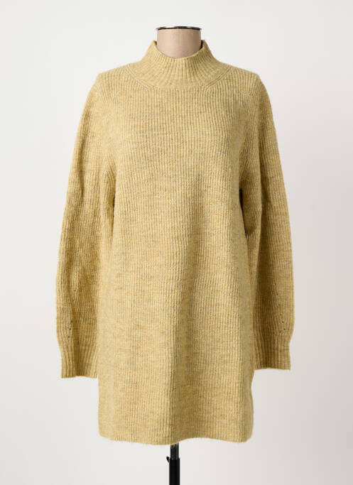 Robe pull col col montant manches longues beige ARTLOVE femme