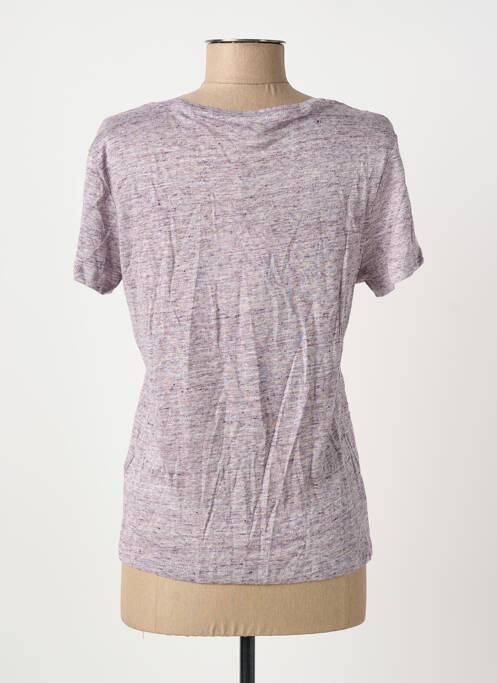 T-shirt col v manches courtes violet ARTLOVE femme