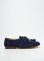 Derbies nubuck talon plat jusqu'à 3cm bleu M.MOUSTACHE femme