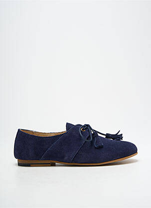 Derbies nubuck talon plat jusqu'à 3cm bleu M.MOUSTACHE femme
