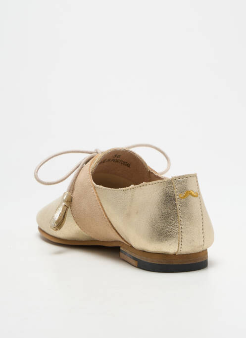 Derbies tissage satiné talon plat jusqu'à 3cm or M.MOUSTACHE femme