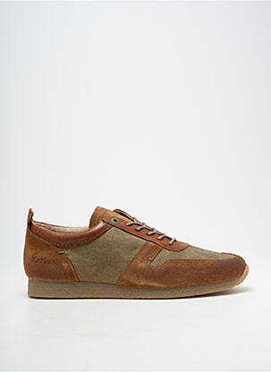 Baskets tissage satiné bout rond marron KICKERS homme