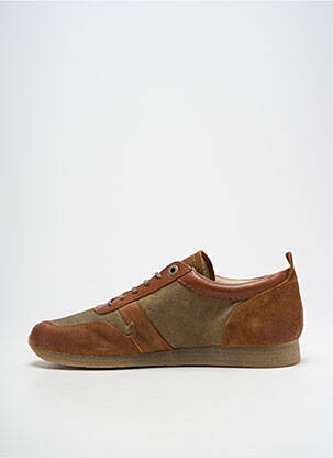 Baskets tissage satiné bout rond marron KICKERS homme