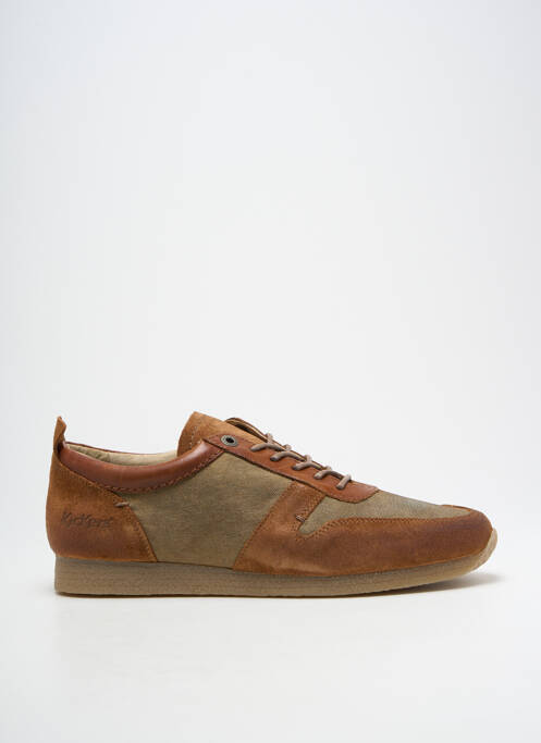 Baskets tissage satiné bout rond marron KICKERS homme